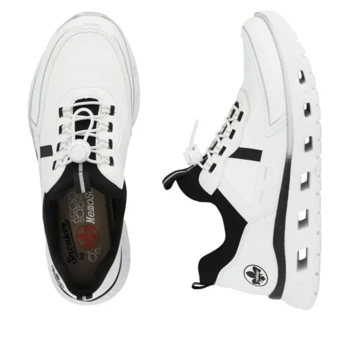 Rieker Sneaker Schlüpfschuh Komfortweite G weiss S14 M6062-80