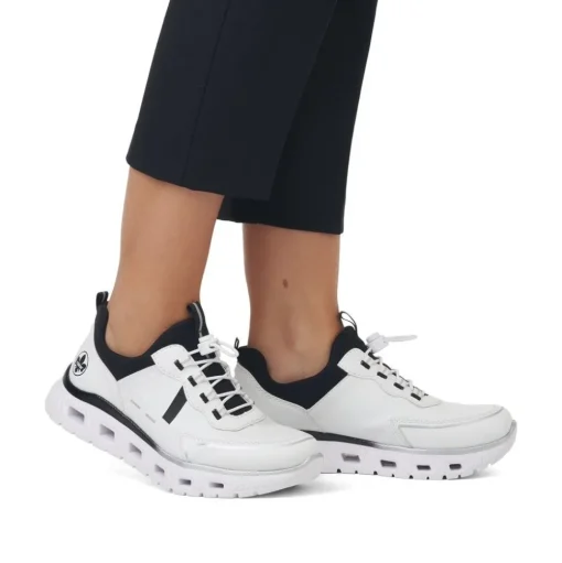 Rieker Sneaker Schlüpfschuh Komfortweite G weiss S14 M6062-80