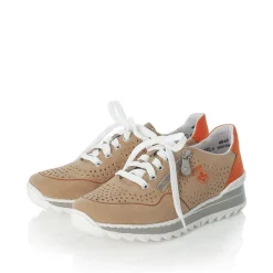 Rieker Sneaker Schnürer Memosoft beige orange M6905-60