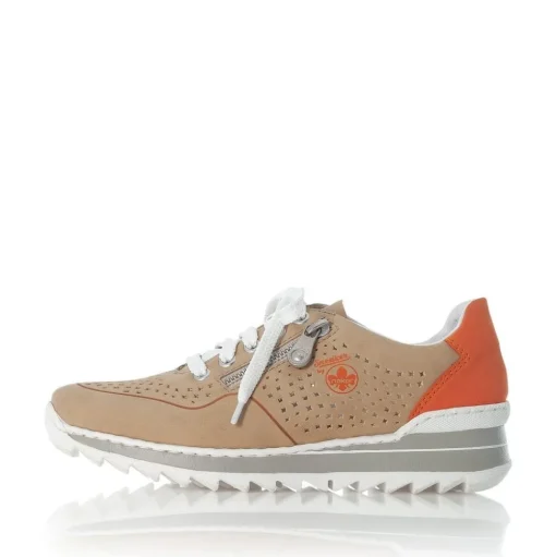 Rieker Sneaker Schnürer Memosoft beige orange M6905-60