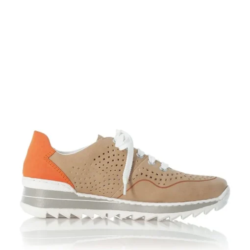Rieker Sneaker Schnürer Memosoft beige orange M6905-60
