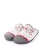 s` knöpfli Damen Hausschuh Pantolette Mond- Motiv grau S23 X29520