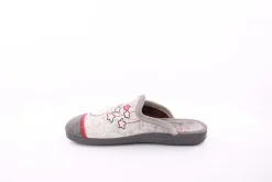 s` knöpfli Damen Hausschuh Pantolette Mond- Motiv grau S23 X29520