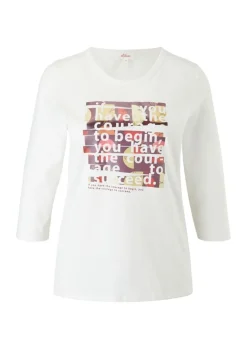 s. Oliver Damen Printshirt 3/4 Arm weiß S22 2121481