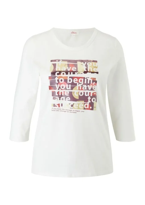 s. Oliver Damen Printshirt 3/4 Arm weiß S22 2121481