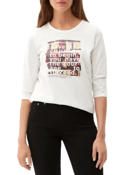 s. Oliver Damen Printshirt 3/4 Arm weiß S22 2121481