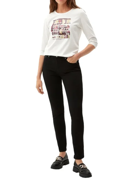 s. Oliver Damen Printshirt 3/4 Arm weiß S22 2121481