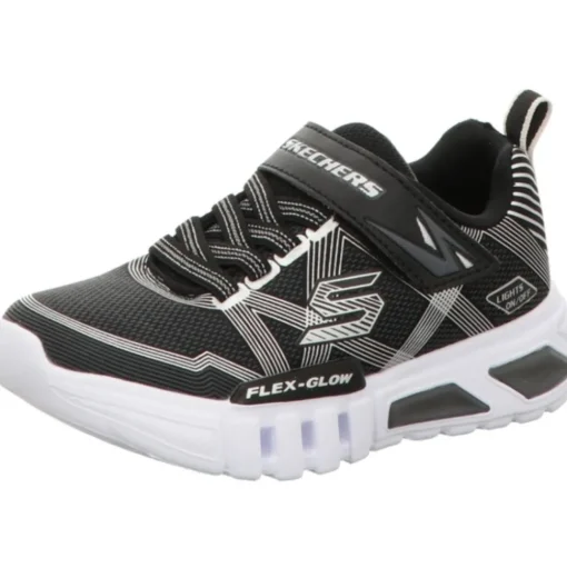 Skechers Lights Flex Glow - Sneaker schwarz und blau Blinker 90542L