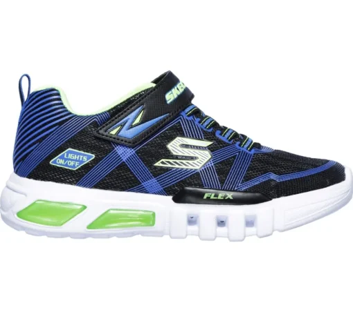 Skechers Lights Flex Glow - Sneaker schwarz und blau Blinker 90542L