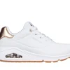 Skechers Uno- Golden Air Damen Sneaker, Skech Air- Luftpolsterung, Golddetails, schwarz, weiß S23  177094