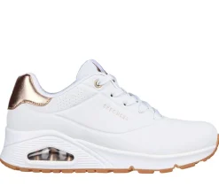 Skechers Uno- Golden Air Damen Sneaker, Skech Air- Luftpolsterung, Golddetails, schwarz, weiß S23  177094
