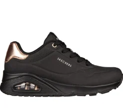 Skechers Uno- Golden Air Damen Sneaker, Skech Air- Luftpolsterung, Golddetails, schwarz, weiß S23  177094