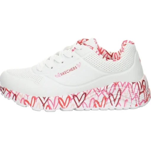 Skechers UNO LOVING LOVE WHT Wedges Sneakers Graffiti Print weiss S12 155506