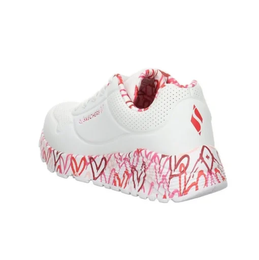 Skechers UNO LOVING LOVE WHT Wedges Sneakers Graffiti Print weiss S12 155506