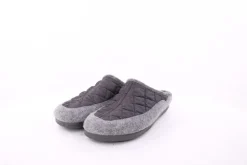 s`knöpfli Damen Hausschuh Pantolette Materialmix grau S23 X10639