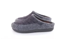 s`knöpfli Damen Hausschuh Pantolette Materialmix grau S22 X10639