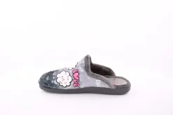 s`knöpfli Damen Hausschuh Pantolette Wolken- Motiv grau S23 X29315