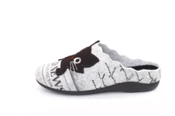 s`knöpfli Damen Hausschuh Pantolette Katzenmotiv Wechselfußbett grau S22 Z27587P