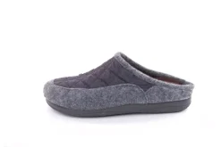 s`knöpfli Damen Hausschuh Pantolette Materialmix grau S22 X10639