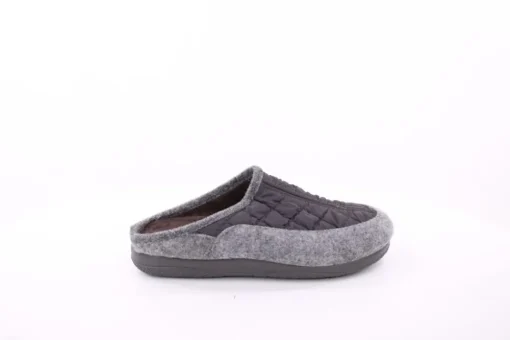 s`knöpfli Damen Hausschuh Pantolette Materialmix grau S23 X10639