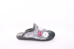 s`knöpfli Damen Hausschuh Pantolette Wolken- Motiv grau S23 X29315