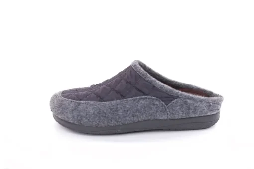 s`knöpfli Damen Hausschuh Pantolette Materialmix grau S22 X10639