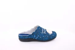s`knöpfli Damen Hausschuh Pantolette Schaf- Motiv blau S23 Z29339P