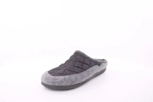 s`knöpfli Damen Hausschuh Pantolette Materialmix grau S23 X10639