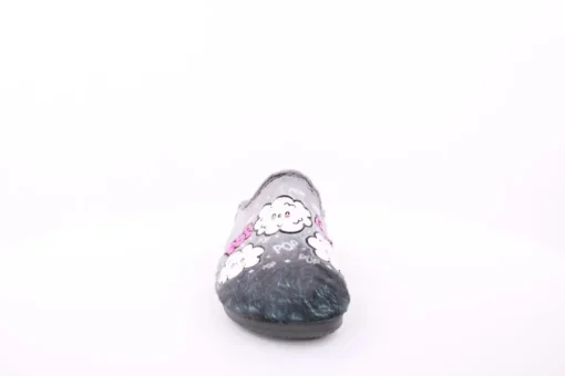 s`knöpfli Damen Hausschuh Pantolette Wolken- Motiv grau S23 X29315