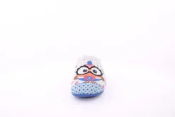 s`knöpfli Damen Hausschuh Pantolette Wechselfußbett Eulenmotiv blau S23 Z29403P