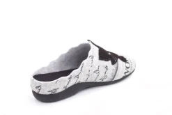 s`knöpfli Damen Hausschuh Pantolette Katzenmotiv Wechselfußbett grau S22 Z27587P
