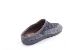 s`knöpfli Damen Hausschuh Pantolette Materialmix grau S22 X10639