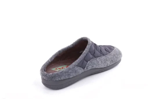 s`knöpfli Damen Hausschuh Pantolette Materialmix grau S22 X10639