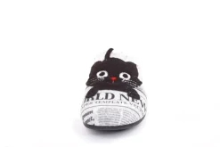 s`knöpfli Damen Hausschuh Pantolette Katzenmotiv Wechselfußbett grau S22 Z27587P