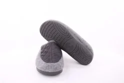 s`knöpfli Damen Hausschuh Pantolette Materialmix grau S23 X10639