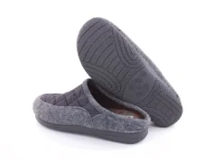 s`knöpfli Damen Hausschuh Pantolette Materialmix grau S22 X10639