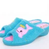 s`knöpfli Damen Pantolette Hausschuh Frottee Motiv- Druck blau S13 K27314