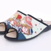 s`knöpfli Damen Pantolette Hausschuh Motiv blau S13 Z28827