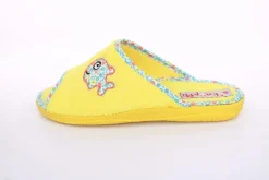 s`knöpfli Damen Pantolette Hausschuh Frottee Fisch- Motiv gelb S13 X27462
