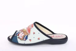 s`knöpfli Damen Pantolette Hausschuh Motiv blau S13 Z28827