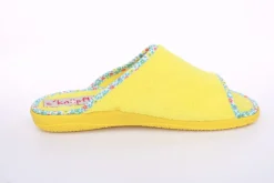 s`knöpfli Damen Pantolette Hausschuh Frottee Fisch- Motiv gelb S13 X27462