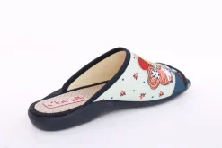 s`knöpfli Damen Pantolette Hausschuh Motiv blau S13 Z28827