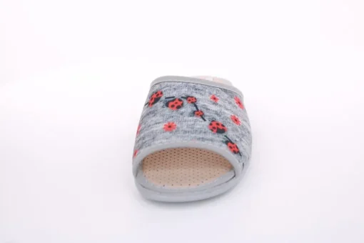 s`knöpfli Damen Pantolette Marienkäfer- Motiv grau S13 Z28649
