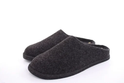 s`knöpfli Herren Hausschuh Pantoffel Filz Filzsohle grau S22 523