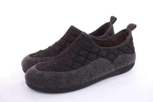 s`knöpfli Herren Hausschuh geschlossen Materialmix grau orange S22 AC10638