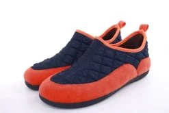 s`knöpfli Herren Hausschuh geschlossen Materialmix grau orange S22 AC10638