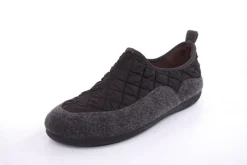 s`knöpfli Herren Hausschuh geschlossen Materialmix grau orange S22 AC10638
