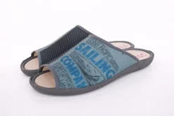 s`knöpfli Herren Pantolette Hausschuh blau S13 AC10786
