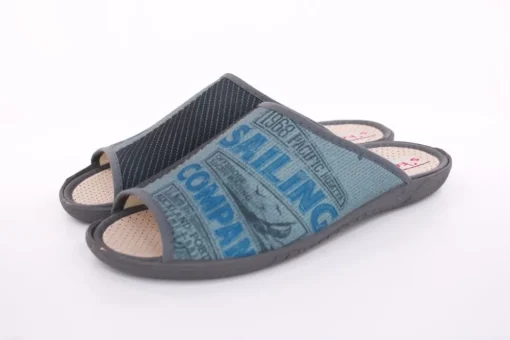 s`knöpfli Herren Pantolette Hausschuh blau S13 AC10786