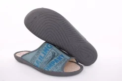 s`knöpfli Herren Pantolette Hausschuh blau S13 AC10786